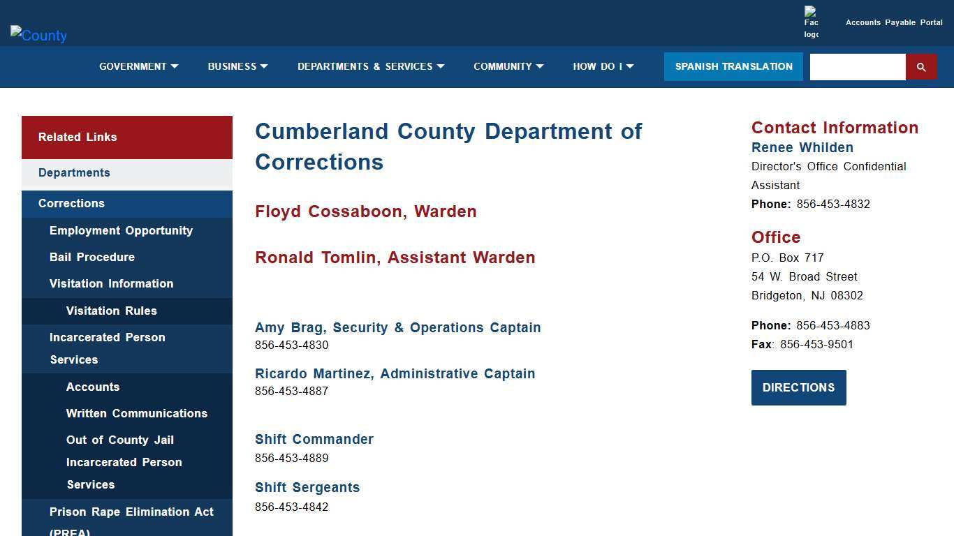 Cumberland County Department of Corrections - Cumberland County, New Jersey (NJ)